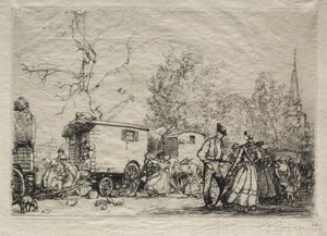 Na feira St. Jean de Mont, 1906. de Auguste Louis Lepère