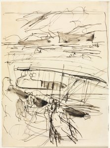 Aviões descansando no chão (verso) de Auguste Louis Lepère