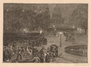 Bois du Monde: A agitação no Quartier Latin de Auguste Louis Lepère