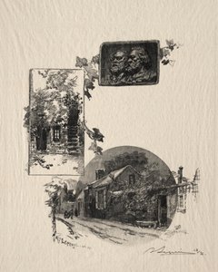Entrada para a oficina de Rousseau e a Maison de Millet de Auguste Louis Lepère