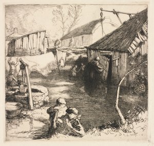 Fishermens Quarters Saint-Jean-de-Monts, 1915. de Auguste Louis Lepère