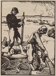 Pesca de camarão. de Auguste Louis Lepère