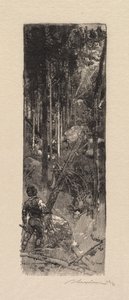 Floresta de Fontainebleau: Corte de pinheiros de Auguste Louis Lepère