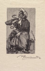 Floresta de Fontainebleau: Comerciante de Serpentes La Forêt de Fontainebleau: Marchande de Serpents, 1890. de Auguste Louis Lepère