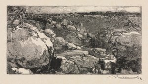 Floresta de Fontainebleau: O Circo de Long-Rocher de Auguste Louis Lepère