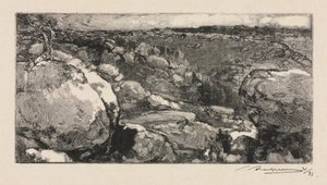 Floresta de Fontainebleau: O Cirque de Long-Rocher, 1888. de Auguste Louis Lepère