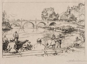 LAbreuvoir em Pont Marie, 1912. de Auguste Louis Lepère