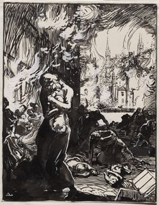 O Fogo de Leuven de Auguste Louis Lepère