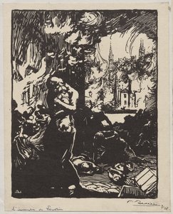 O Fogo de Leuven de Auguste Louis Lepère