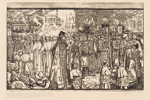 A procissão de Corpus Christi em Nantes, 1901. de Auguste Louis Lepère