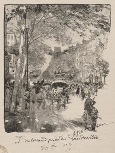 O Boulevard perto de Vaudeville de Auguste Louis Lepère