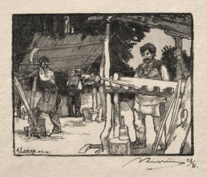 O fabricante das venezianas, 1889. de Auguste Louis Lepère
