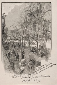 Os Boulevards, perto de Porte St. Denis de Auguste Louis Lepère