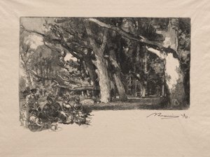 Meio-dia na floresta. de Auguste Louis Lepère