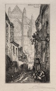 Rua estreita, Beauvais (Um beco, Beauvais) de Auguste Louis Lepère
