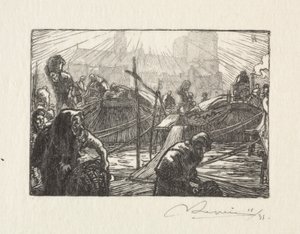 Notre Dame vista do Apple Market de Auguste Louis Lepère
