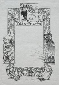 Almanaque de Paris, 1897: Fronteira decorativa, primavera, 1897. de Auguste Louis Lepère