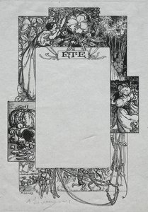 Almanaque de Paris, 1897: Fronteira decorativa, verão, 1897. de Auguste Louis Lepère