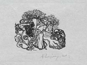 Paris Almanac, 1897: Tail-piece, Outono de Auguste Louis Lepère