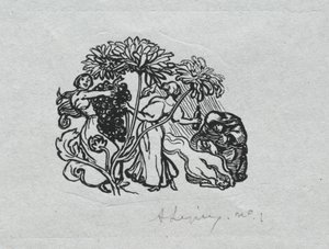 Almanaque de Paris, 1897: Peça de cauda, outono, 1897. de Auguste Louis Lepère