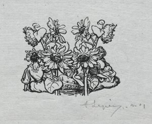 Almanaque de Paris, 1897: Tail-piece, Verão de Auguste Louis Lepère