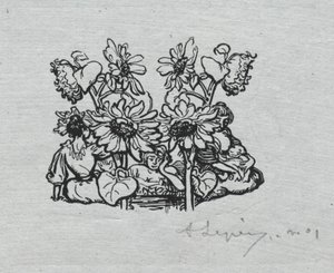 Almanaque de Paris, 1897: Peça de cauda, verão, 1897. de Auguste Louis Lepère