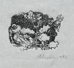 Paris Almanac, 1897: Tail-piece, Inverno de Auguste Louis Lepère