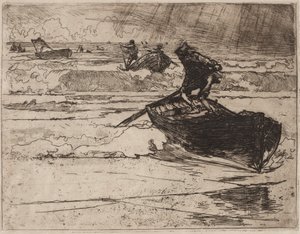 Pescadores fugindo antes da tempestade de Auguste Louis Lepère