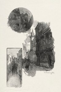 Rouen Ilustrado: Cour de LAlbane, Rue Saint Romain, Laubette Rue Armand - Carrel, 1896. de Auguste Louis Lepère