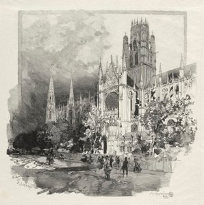 Rouen ilustrado: Igreja de Saint Ouen de Auguste Louis Lepère