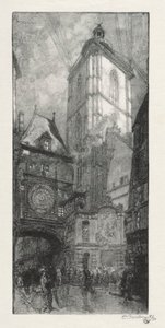 Rouen Ilustrado: O Grande Relógio, 1888. de Auguste Louis Lepère