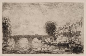 Pôr do sol em Pont Marie, 1890. de Auguste Louis Lepère