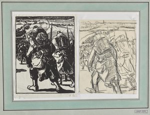 Tropa em marcha de Auguste Louis Lepère