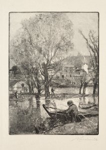 Um canto da ilha de Billancourt. de Auguste Louis Lepère