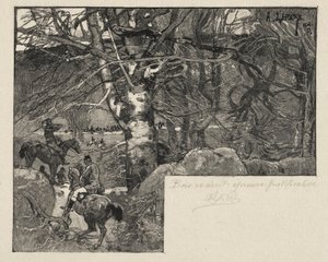 Uma caçada em Mont Gérard de Auguste Louis Lepère