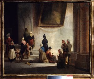 Aumone na igreja Pintura de Auguste Migette (1802-1884) 1834 Museu de Belas Artes de Metz de Auguste Migette