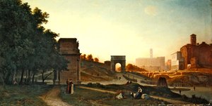 O Fórum ao pôr do sol, 1865 de Auguste Paul Charles Anastasi