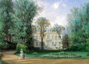 O Hotel Rainbeaux, Avenue Champs Elysees e 57 Rue de Ponthieu, Paris, 1868 (wc no papel) de Auguste Paul Charles Anastasi