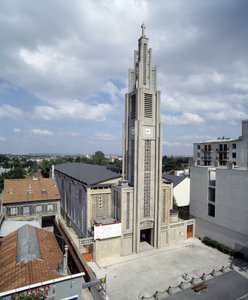 Vista geral da Igreja de Notre Dame de Le Raincy (Seine saint Denis) 1923 (foto)