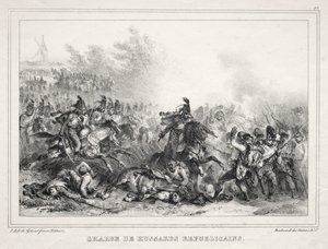 Álbum de 1833: Charge of Republican Hussars de Auguste Raffet