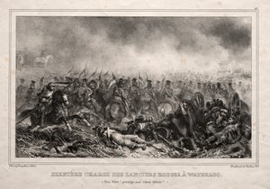 Última carga dos lanceiros vermelhos em Waterloo.