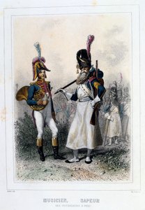 Músico e sapador dos granadeiros-à-Pied, 1859. de Auguste Raffet