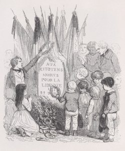 Os túmulos de julho de The Complete Works of Béranger, 1836. de Auguste Raffet