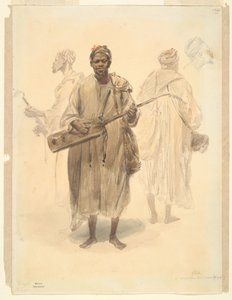 Um músico de rua mouro em Tânger de Auguste Raffet