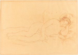 Nu feminino reclinado (Femme nue couchee) de Auguste Renoir