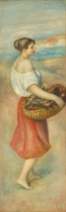 Garota com uma cesta de peixe de Auguste Renoir