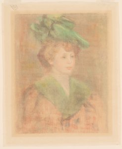Senhora com chapéu verde (Mlle. Dieterle?) de Auguste Renoir
