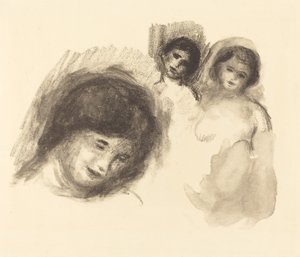 Pedra com três esboços de Auguste Renoir