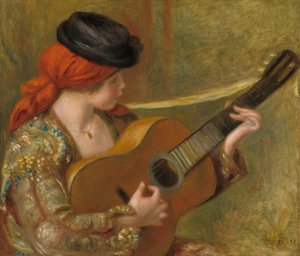 Jovem espanhola com uma guitarra de Auguste Renoir