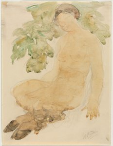Faunesse, c.1905 (aguarela sobre grafite) de Auguste Rodin